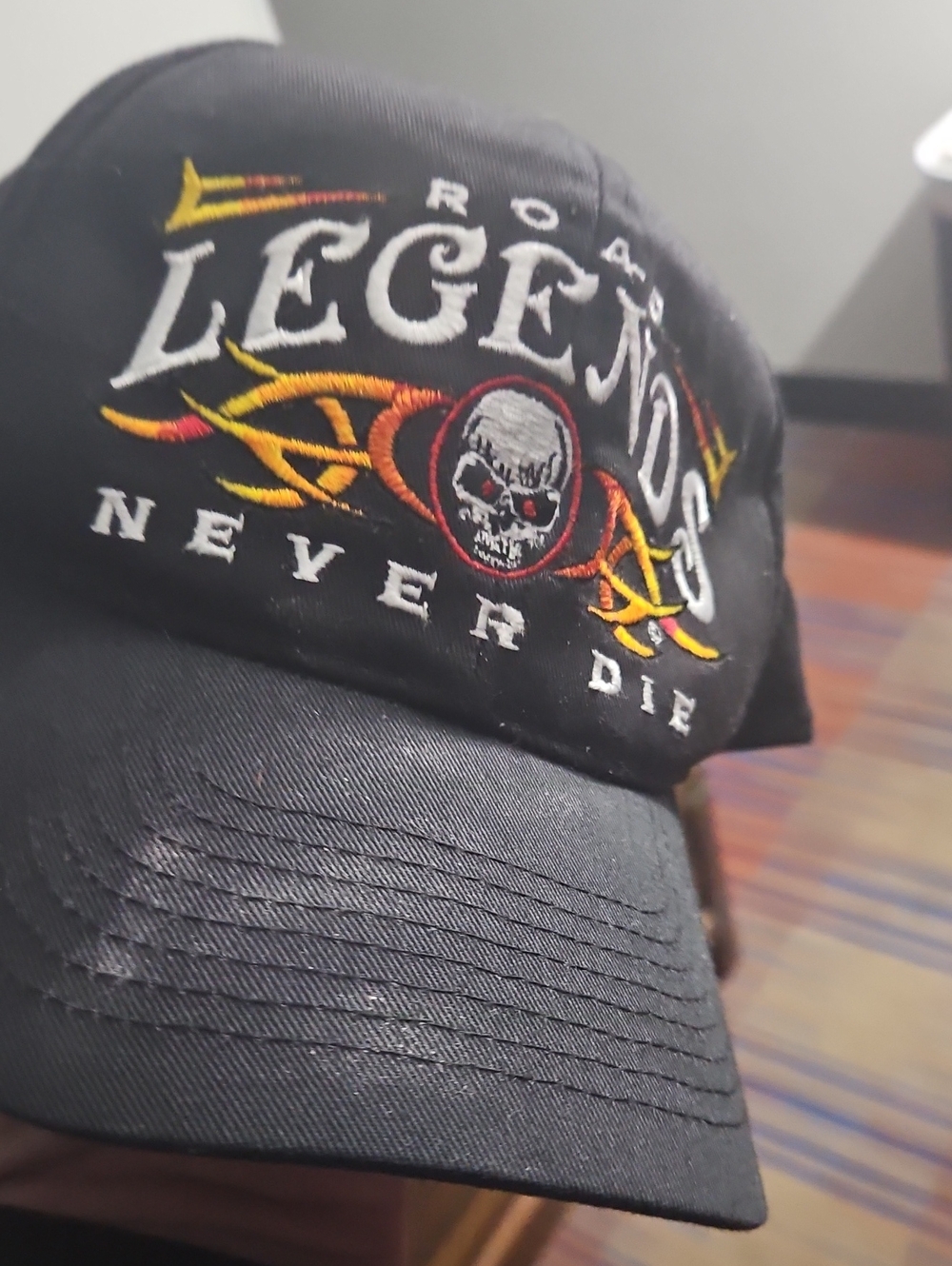 Harley-Davidson Black Cap with Multicolor Embroidered Skull & Flames